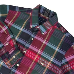 Polo Ralph Lauren Men's Size Medium Classic Fit Plaid Button Down Shirt Pocket